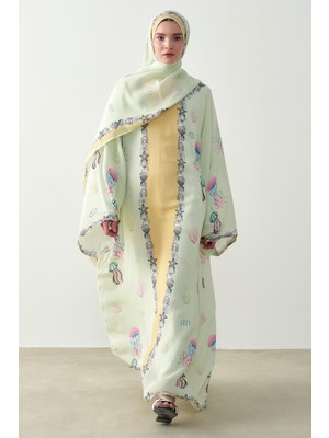 Carell Ocean Floş Kaftan Su Yeşili