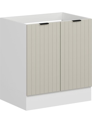 Alvinka Mutfak Modül Mbr_b Alt 2k 80CM Evye Dolap Beyaz Kumtaşı Suntalam