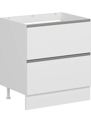 Alvinka Mutfak Modül Hg_j Alt 2ç 80CM Evye Dolap Beyaz Beyaz Suntalam