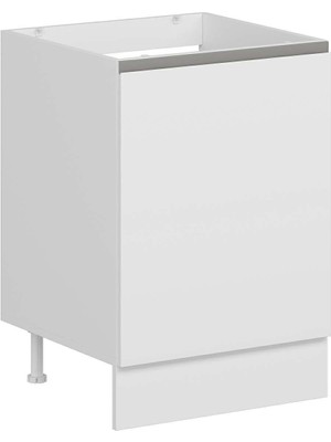 Alvinka Mutfak Modül Hg_j Alt 1k 60CM Evye Dolap Beyaz Beyaz Mdf