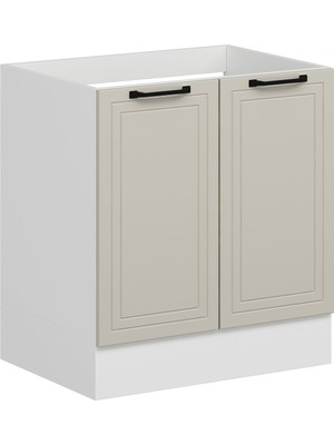 Alvinka Mutfak Modül Mbr_a Alt 2k 80CM Evye Dolap Beyaz Kumtaşı Suntalam