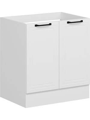 Alvinka Mutfak Modül Mbr_a Alt 2k 80CM Evye Dolap Beyaz Beyaz Suntalam