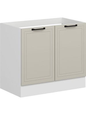 Alvinka Mutfak Modül Mbr_a Alt 2k 100CM Evye Dolap Beyaz Kumtaşı Mdf