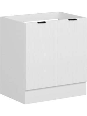 Alvinka Mutfak Modül Mbr_b Alt 2k 80CM Evye Dolap Beyaz Beyaz Mdf