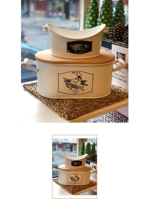 Özbience Metal Ferforje Ahşap Kapaklı Ekmek Kesme Tahtası Beyaz, Şık ve Dayanıklı