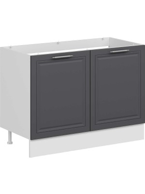 Alvinka Mutfak Modül Mbr_c Alt 2k 120CM Evye Dolap Beyaz Antrasit Suntalam