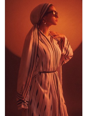 Carell Zyra Monogram Floş Şal Krem