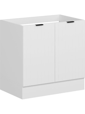 Alvinka Mutfak Modül Mbr_b Alt 2k 90CM Evye Dolap Beyaz Beyaz Suntalam