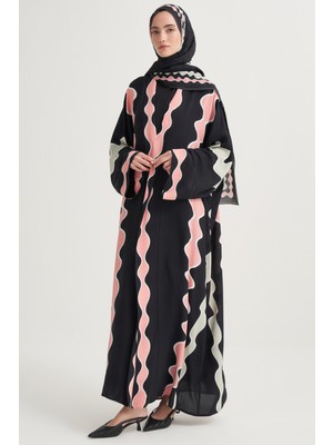 Carell Luma Premium Floş Abaya Siyah