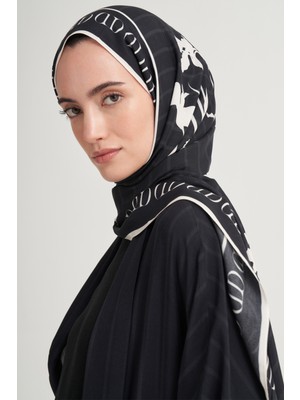 Carell Sira Monogram Floş Şal Siyah