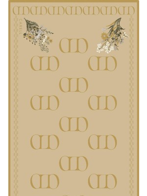Carell Elegance Monogram Floş Şal Soft Sarı