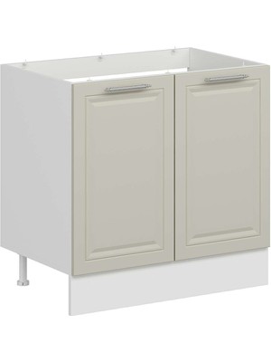 Alvinka Mutfak Modül Mbr_c Alt 2k 90CM Evye Dolap Beyaz Kumtaşı Suntalam