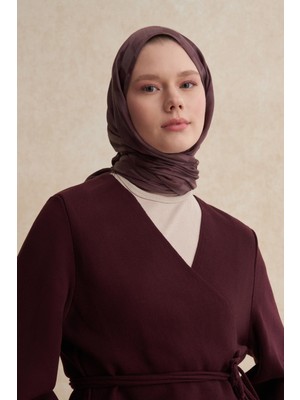 Carell Dama Jakar Italyan Ipekli Şal Koyu Gül Kurusu