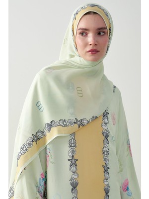Carell Ocean Monogram Floş Şal Su Yeşili