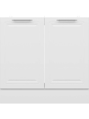 Alvinka Mutfak Modül Mbr_c Alt 2k 90CM Evye Dolap Beyaz Beyaz Suntalam