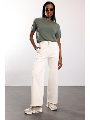 5in1Canpolat Haki Modal Karışımlı Tişört 1056