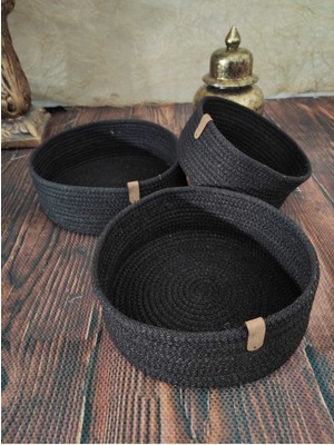 Özbience 3'lü Çok Amaçlı Hasır Sepet Seti, Ekmek ve Mutfak Organizasyonu