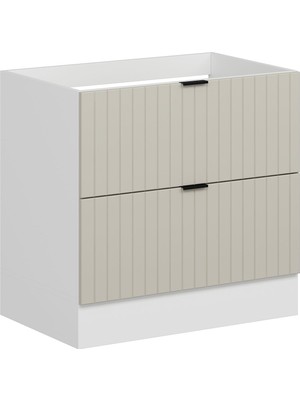 Alvinka Mutfak Modül Mbr_b Alt 2ç 90CM Evye Dolap Beyaz Kumtaşı Suntalam