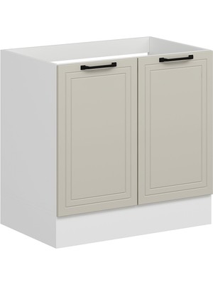 Alvinka Mutfak Modül Mbr_a Alt 2k 90CM Evye Dolap Beyaz Kumtaşı Suntalam