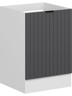 Alvinka Mutfak Modül Mbr_b Alt 1k 60CM Evye Dolap Beyaz Antrasit Suntalam