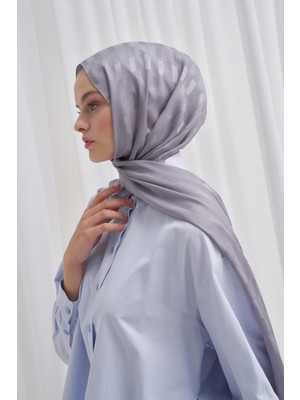 Carell Küpçizgi Jakar Italyan Ipekli Şal Silver Gri