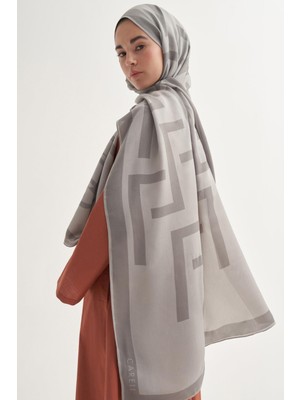 Carell Glamour Monogram Floş Şal Gri