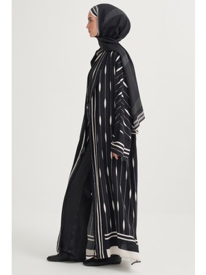 Carell Zyra Premium Floş Abaya Siyah