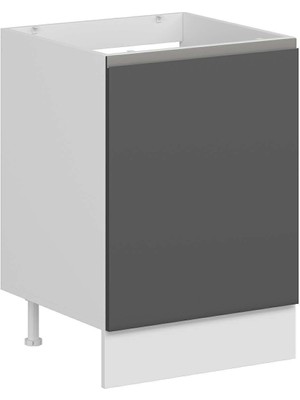 Alvinka Mutfak Modül Hg_j Alt 1k 60CM Evye Dolap Beyaz Antrasit Suntalam