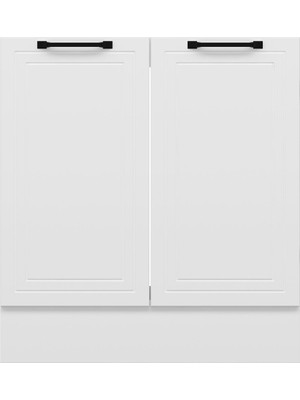 Alvinka Mutfak Modül Mbr_a Alt 2k 80CM Evye Dolap Beyaz Beyaz Mdf