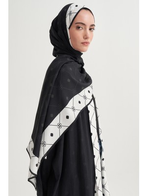 Carell Mia Monogram Floş Şal Siyah