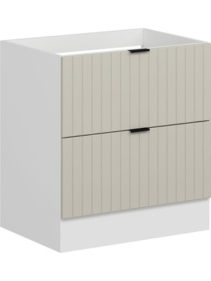 Alvinka Mutfak Modül Mbr_b Alt 2ç 80CM Evye Dolap Beyaz Kumtaşı Mdf