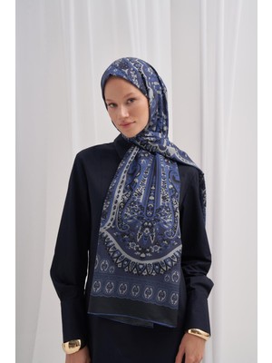 Carell Midnight Lacivert Comfy Ipek Şal