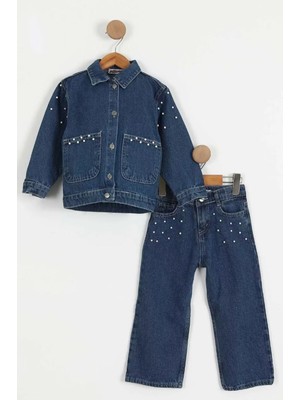 Kız Çocuk Alt Üst Kot Takım – Rahat & Şık Denim Sweatshirt + Jean Pantolon