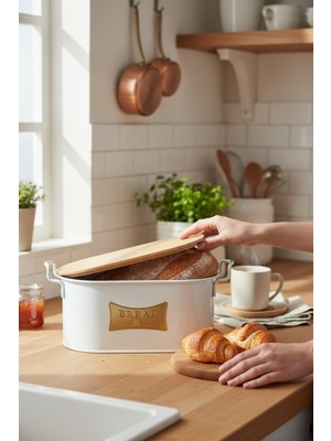 Özbience Ahşap Kesim Tahtası Ekmeklik, Doğal ve Şık Mutfak Aksesuarı