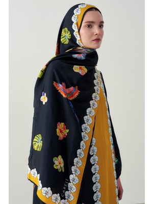 Carell Sunshine Monogram Floş Şal Siyah
