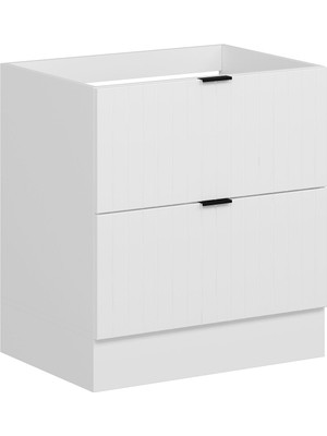 Alvinka Mutfak Modül Mbr_b Alt 2ç 80CM Evye Dolap Beyaz Beyaz Mdf