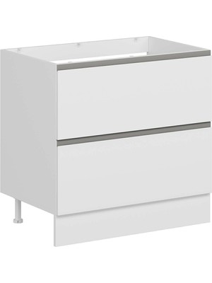 Alvinka Mutfak Modül Hg_j Alt 2ç 90CM Evye Dolap Beyaz Beyaz Suntalam