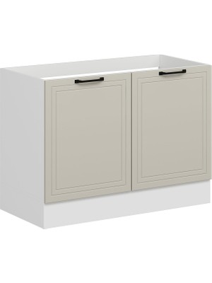 Alvinka Mutfak Modül Mbr_a Alt 2k 120CM Evye Dolap Beyaz Kumtaşı Suntalam