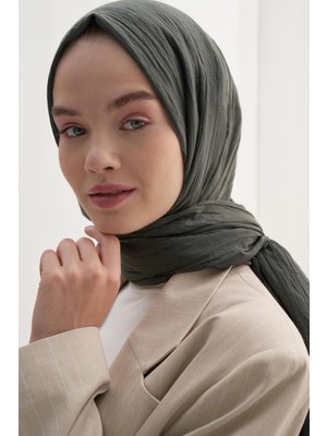 Carell Organik  Kırışık  Şal Haki