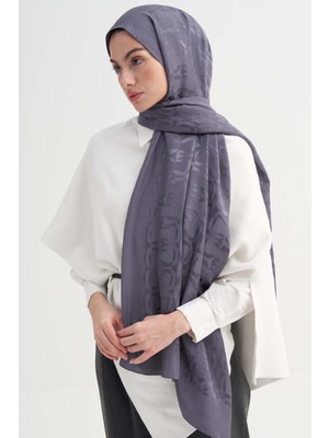 Carell Blok Desen Rina Floş Jakar Şal Füme