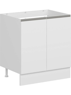 Alvinka Mutfak Modül Hg_j Alt 2k 80CM Evye Dolap Beyaz Beyaz Suntalam