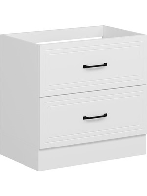 Alvinka Mutfak Modül Mbr_a Alt 2ç 90CM Evye Dolap Beyaz Beyaz Mdf