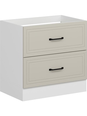 Alvinka Mutfak Modül Mbr_a Alt 2ç 90CM Evye Dolap Beyaz Kumtaşı Mdf