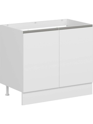 Alvinka Mutfak Modül Hg_j Alt 2k 100CM Evye Dolap Beyaz Beyaz Suntalam