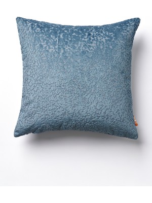 The Kun Dokuma Kadife Noktasal Motifli Kırlent Kılıfı-Mavi