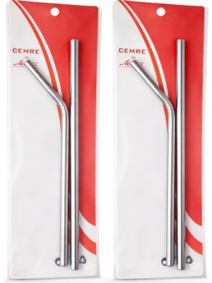 Tekno İstanbul Metal Pipet Seti Paslanmaz Pipetler ve Pipet Temizleme Fırçası (2 Paket)