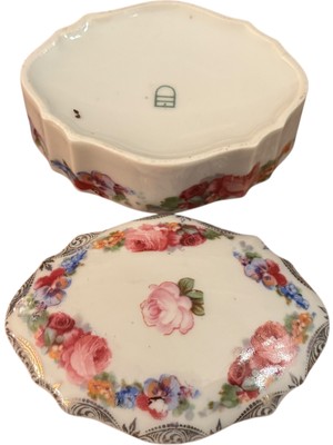 TT Vienna Damgalı Porselen Bonboniyer - 9 cm 6,5 cm