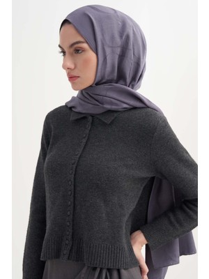 Carell Monogram Desen Rina Floş Jakar Şal Füme