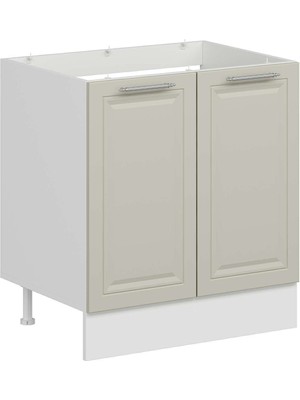 Alvinka Mutfak Modül Mbr_c Alt 2k 80CM Evye Dolap Beyaz Kumtaşı Suntalam