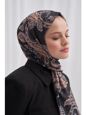 Carell Nilla Pamuklu Şal Mosaic Siyah